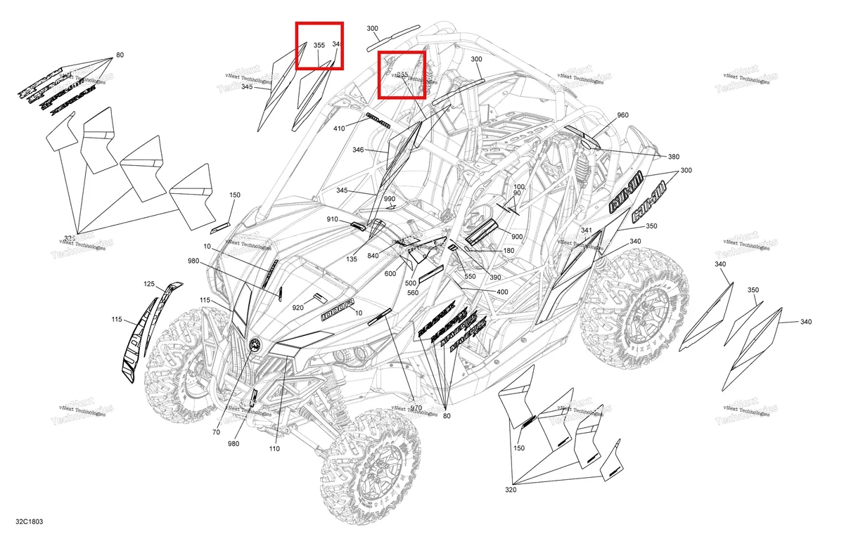 Деталь 704906651 на схеме узла 2018 Can-Am MAVERICK Decals Maverick Non Max - Package Dps