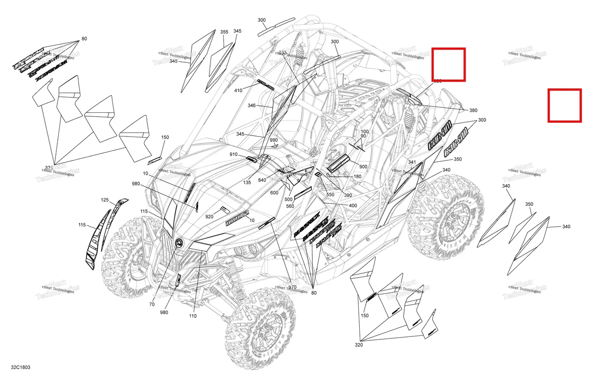 Деталь 704906657 на схеме узла 2018 Can-Am MAVERICK Decals Maverick Non Max - Package Xcdps