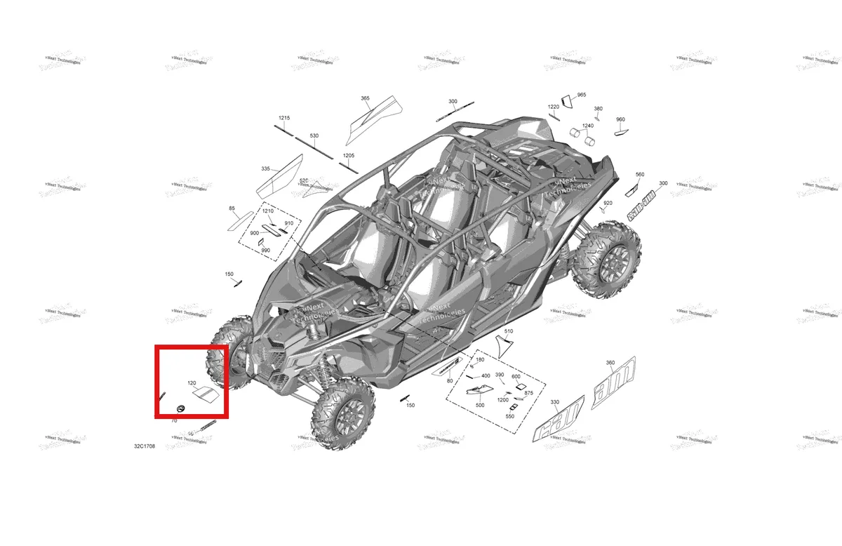 Деталь 704906735 на схеме узла 2017 Can-Am Maverick X3 MAX Decals
