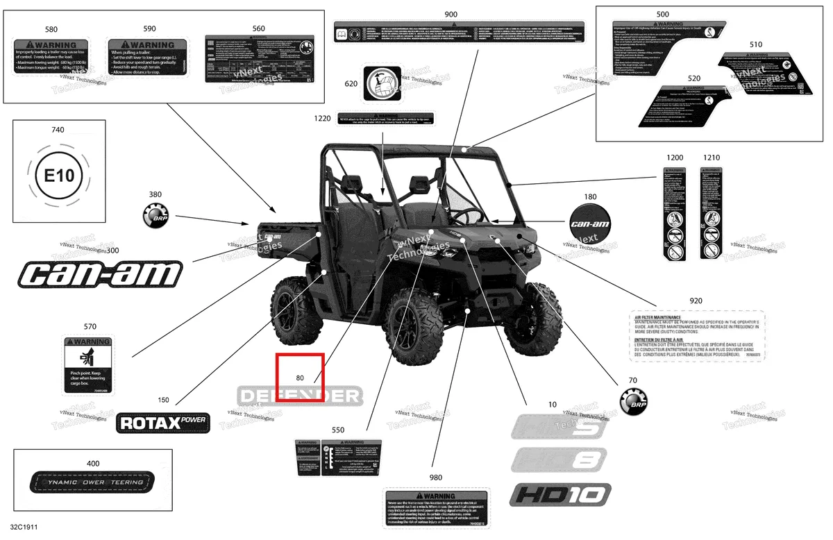 Деталь 704906744 на схеме узла 2019 Can-Am Defender HD8 Decals - Hd8 - Dps