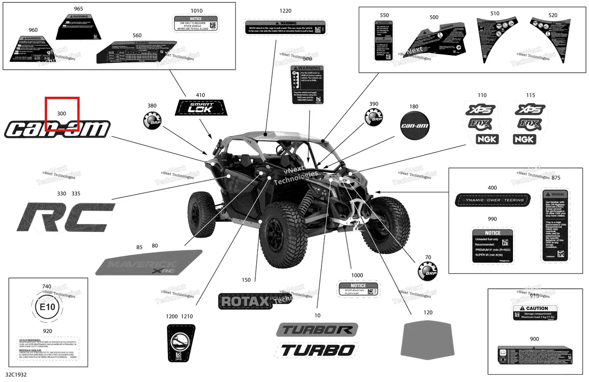 Деталь 704906759 на схеме узла 2019 Can-Am Maverick Turbo Decals - Turbo - Package Xrc - North America