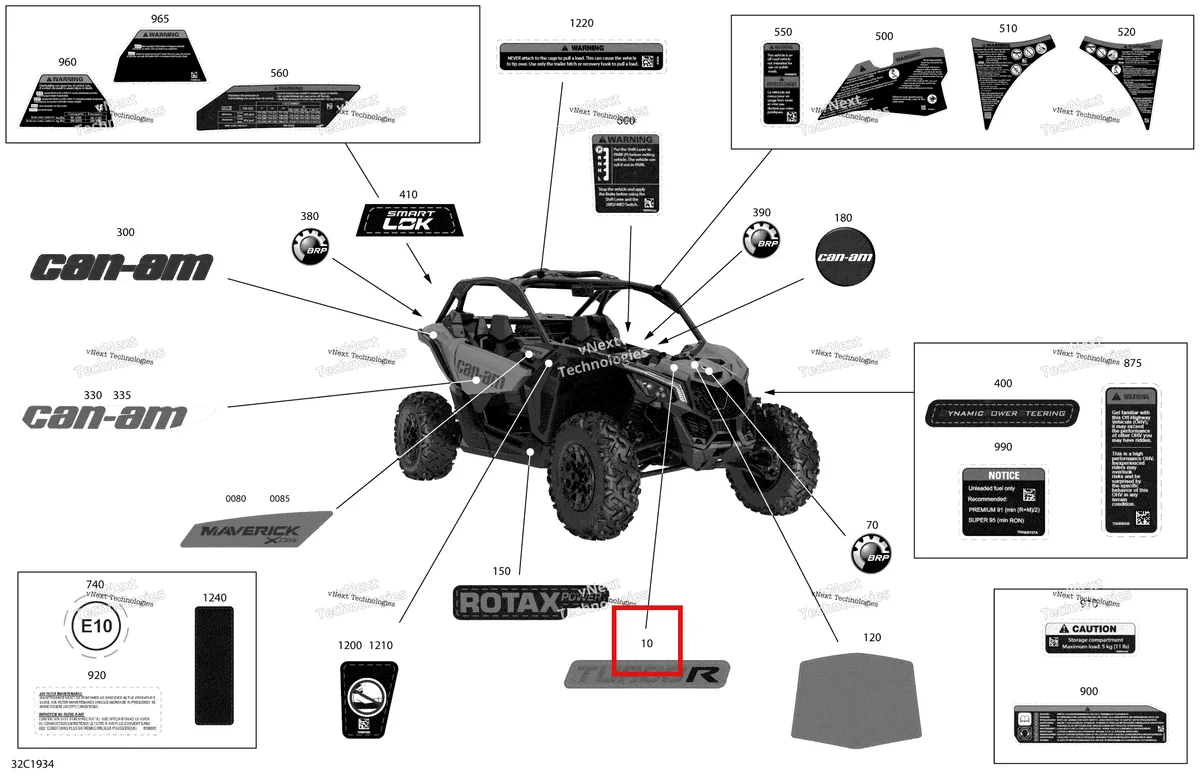 Деталь 704906787 на схеме узла 2019 Can-Am Maverick Turbo R Decals - Turbo R - Package Xds - North America