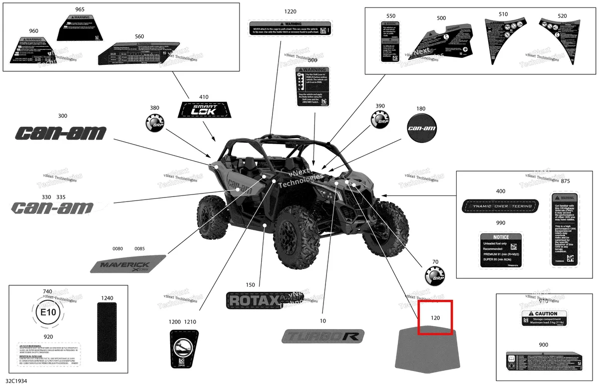 Деталь 704906792 на схеме узла 2019 Can-Am Maverick Turbo R Decals - Turbo R - Package Xds - North America