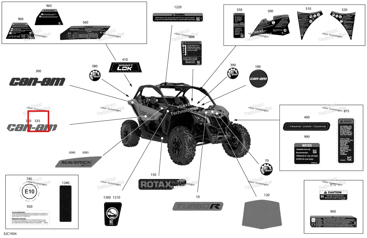 Деталь 704906794 на схеме узла 2019 Can-Am Maverick Turbo R Decals - Turbo R - Package Xds - North America