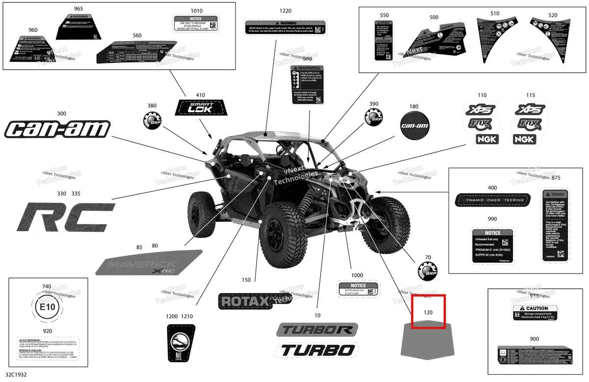 Деталь 704906803 на схеме узла 2019 Can-Am Maverick Turbo Decals - Turbo - Package Xrc - North America