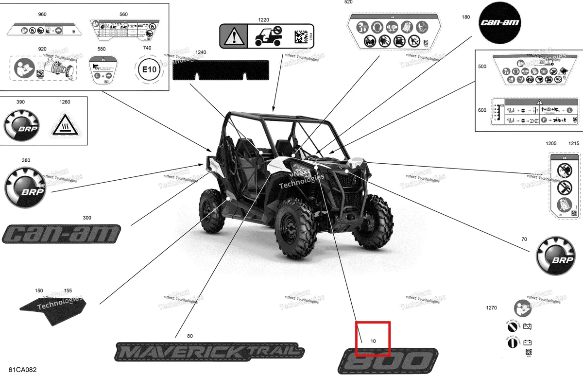 Деталь 704906914 на схеме узла 2021 Can-Am Maverick Trail 800 - BASE DPS Body - Decals - Base