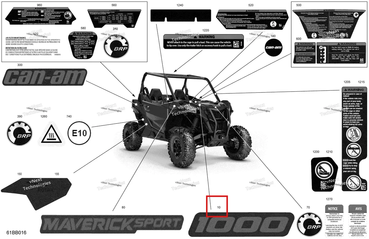 Деталь 704906915 на схеме узла 2022 Can-Am Maverick Sport 1000 - BASE Body - Decals