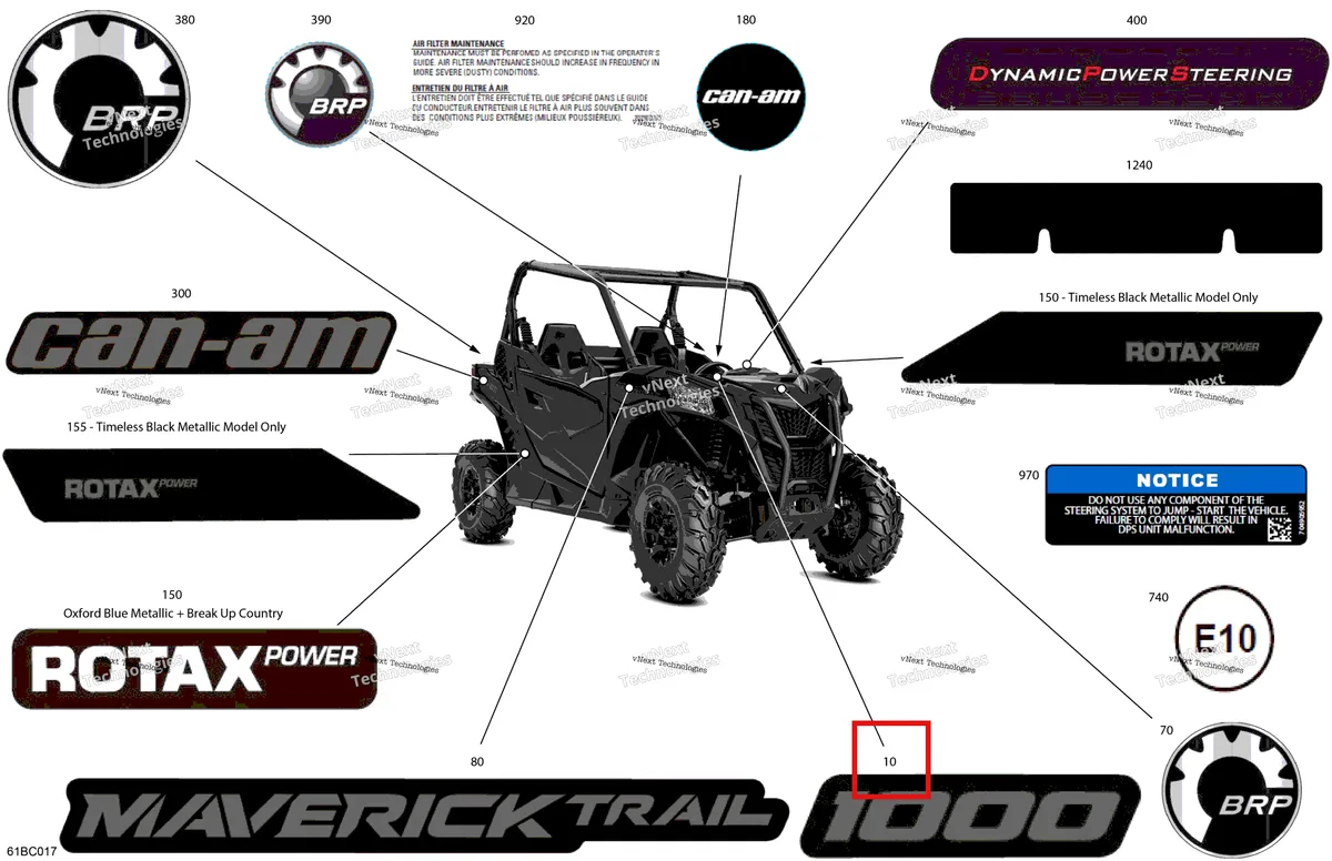 Деталь 704906918 на схеме узла 2023 Can-Am Maverick Trail 1000 - DPS Body - Decals