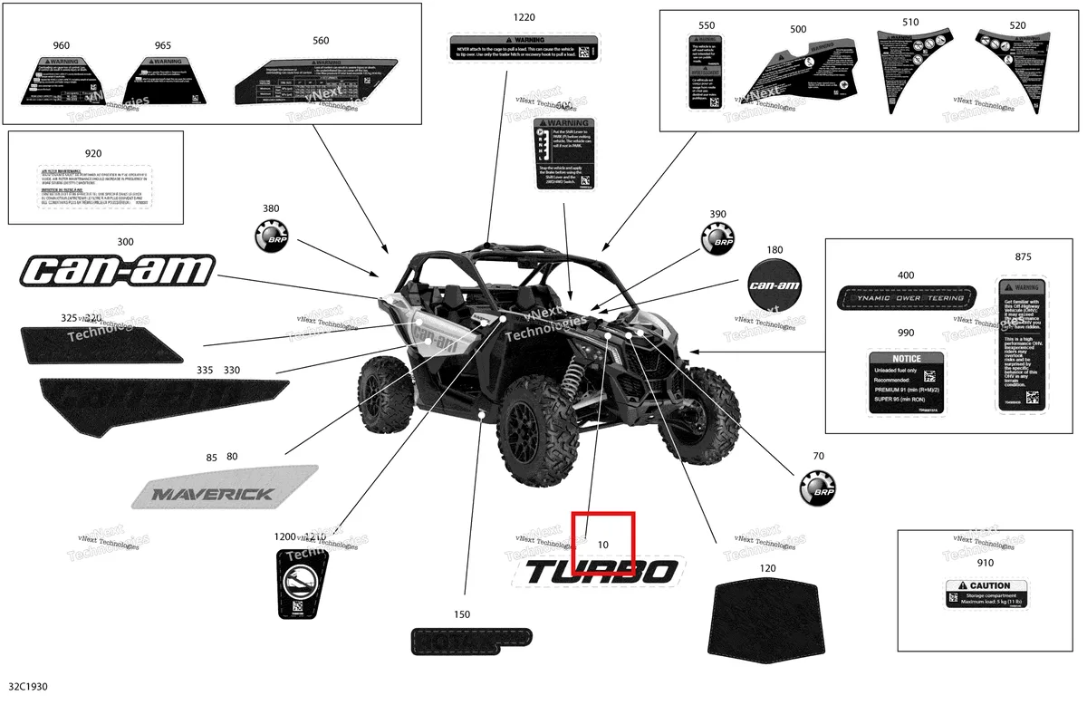 Деталь 704906923 на схеме узла 2019 Can-Am Maverick Turbo Decals - Turbo - Package Std - North America
