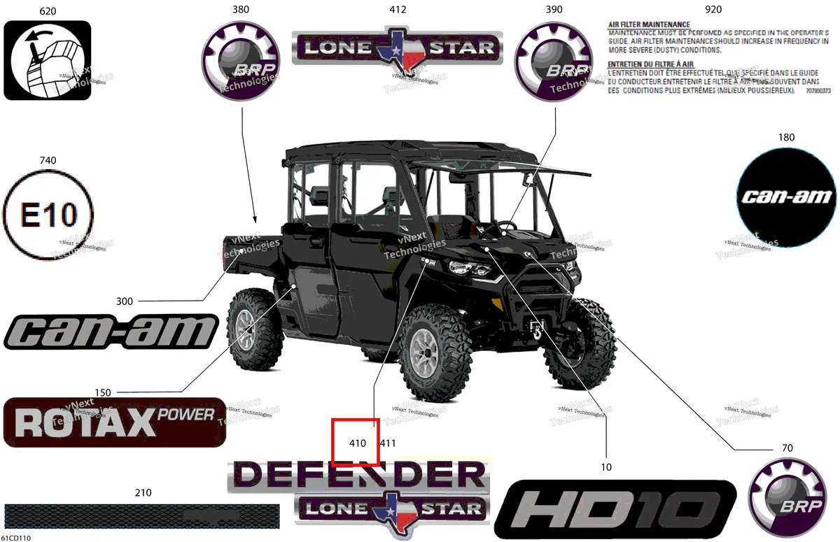 Деталь 704906991 на схеме узла 2024 Can-Am Defender MAX HD10 - Lone Star Edition - 6URB - Night Black - 67