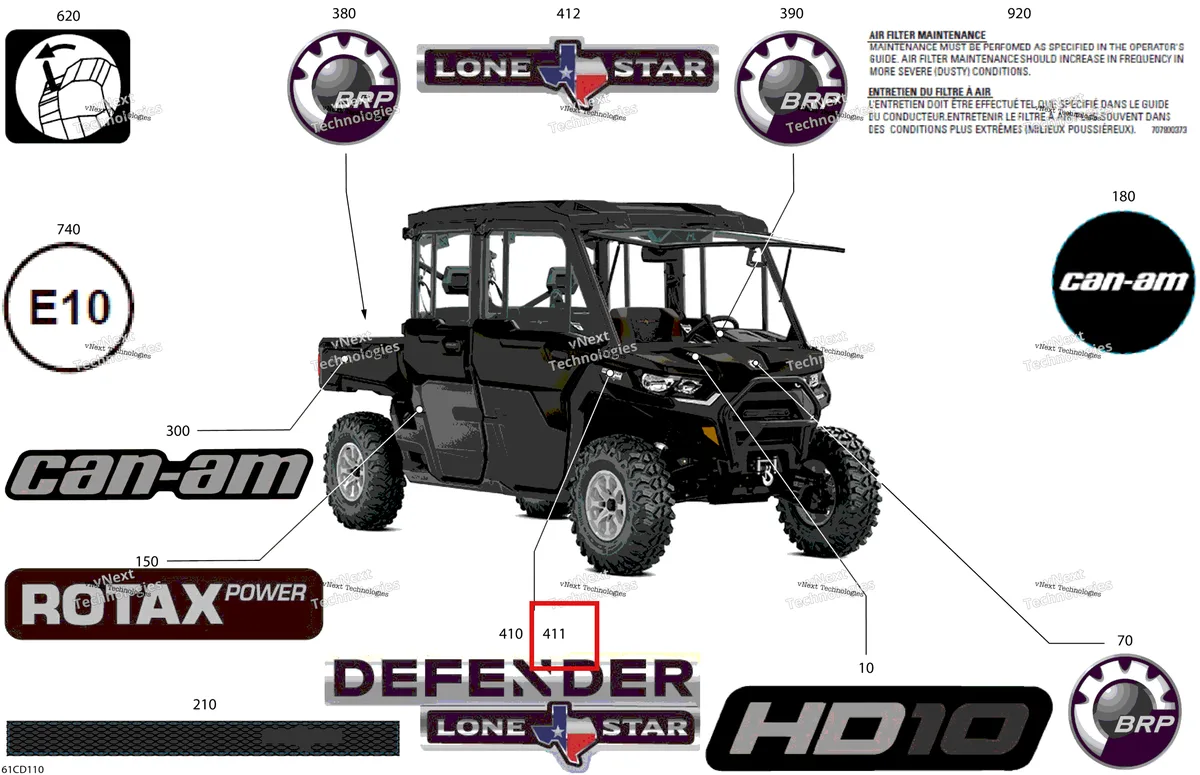 Деталь 704906992 на схеме узла 2024 Can-Am Defender MAX HD10 - Lone Star Edition - 6URB - Night Black - 67