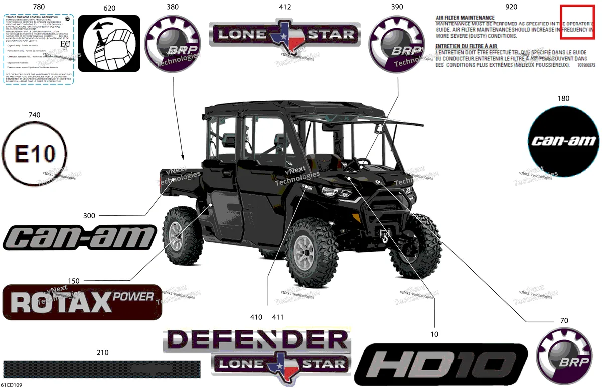 Деталь 704906993 на схеме узла 2024 Can-Am Defender MAX HD10 - Lone Star Edition - 6URA - Night Black - 67