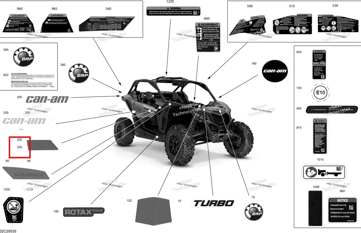 Деталь 704907001 на схеме узла 2020 Can-Am Maverick Turbo - STD Decals
