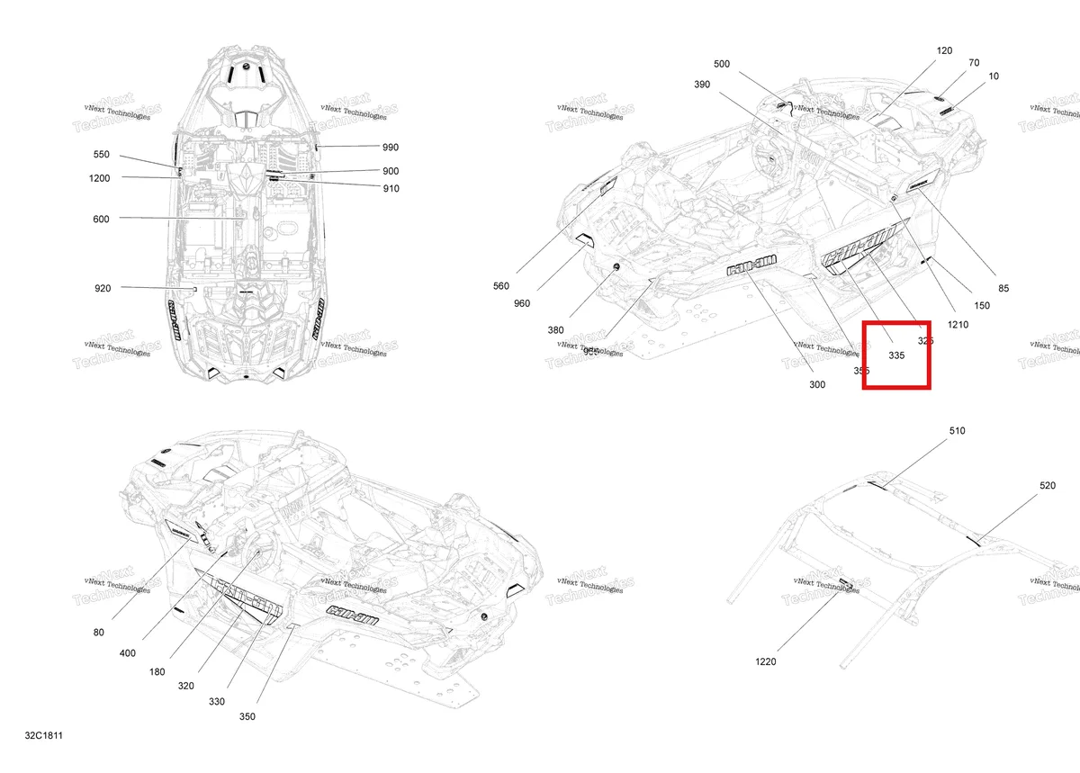 Деталь 704907003 на схеме узла 2018 Can-Am MAVERICK X3 TURBO - STD Decals - Package Std