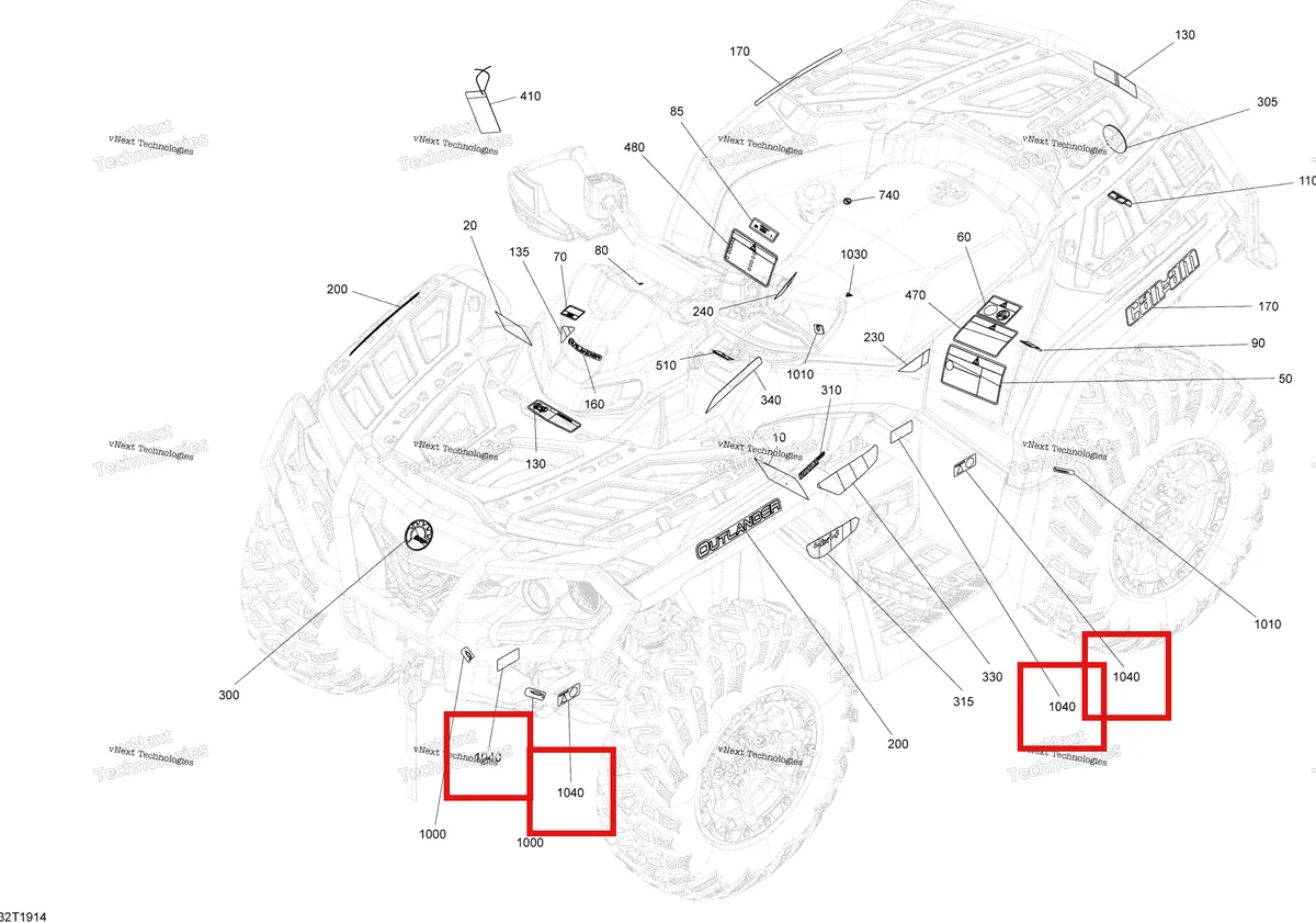 Деталь 704907067 на схеме узла 2019 Can-Am OUTLANDER 650 EFI - T3 Decals Pro Nordic