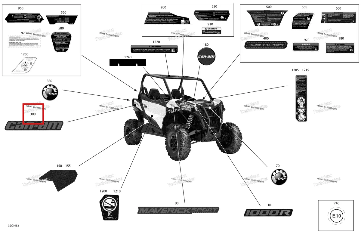 Деталь 704907085 на схеме узла 2019 Can-Am Maverick Sport 1000R - DPS Decals - 1000R - Package Dps