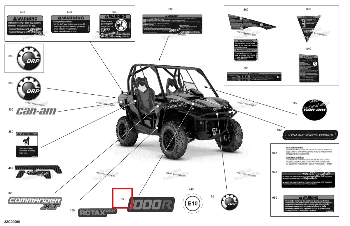 Деталь 704907130 на схеме узла 2020 Can-Am Commander 1000R EFI Decals - Xt