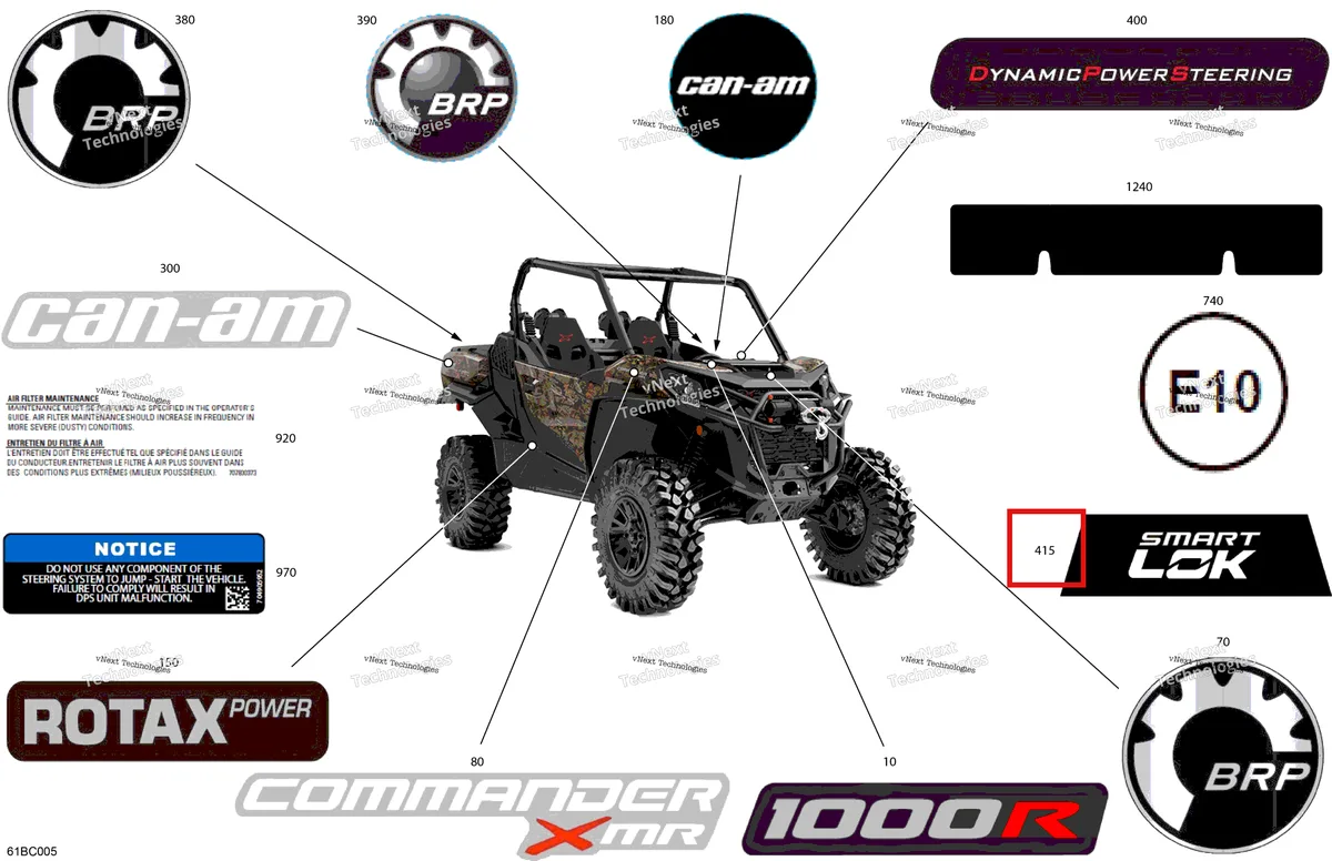 Деталь 704907185 на схеме узла 2023 Can-Am Commander 1000R EFI - XMR Body - Decals