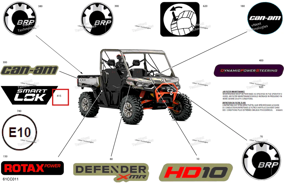 Деталь 704907186 на схеме узла 2023 Can-Am Defender MAX HD10 - XMR Body - Decals