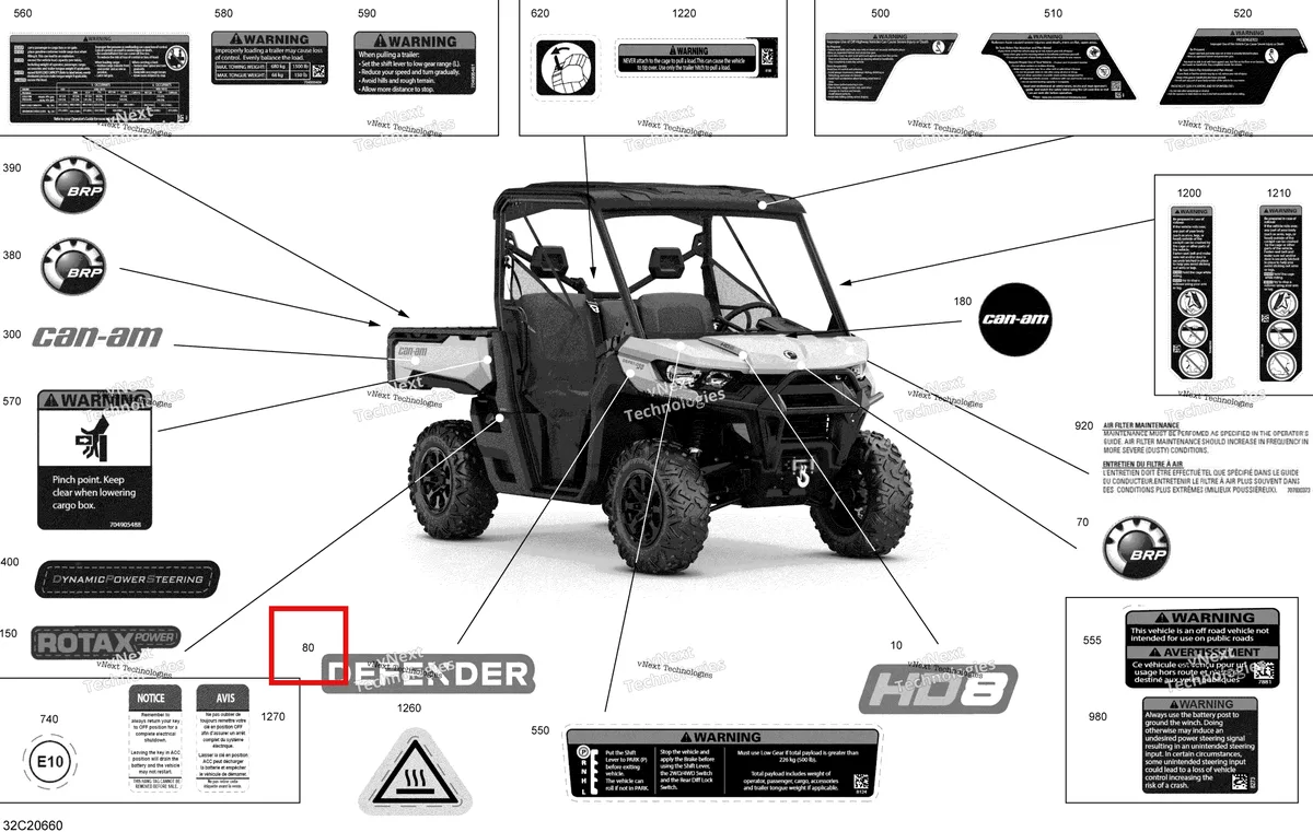 Деталь 704907215 на схеме узла 2020 Can-Am Defender HD8 Decals - Xt