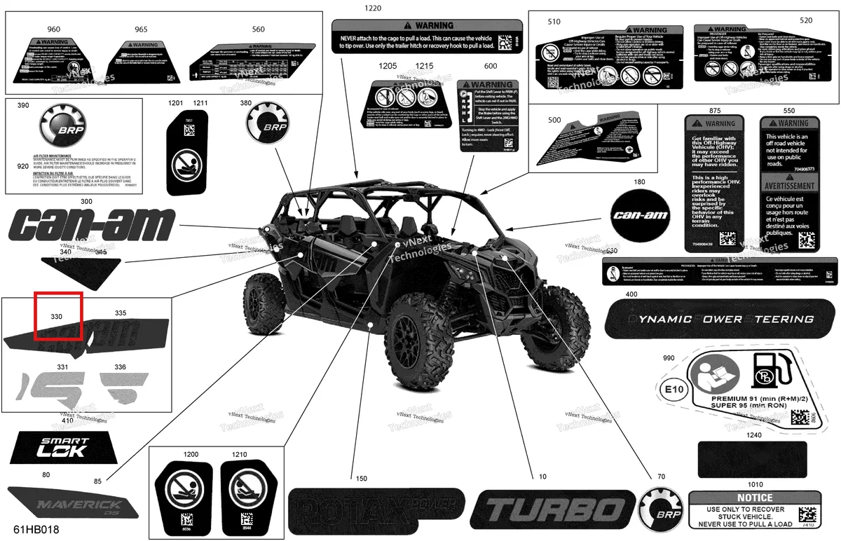 Деталь 704907347 на схеме узла 2022 Can-Am Maverick MAX Turbo - DS Body - Decals