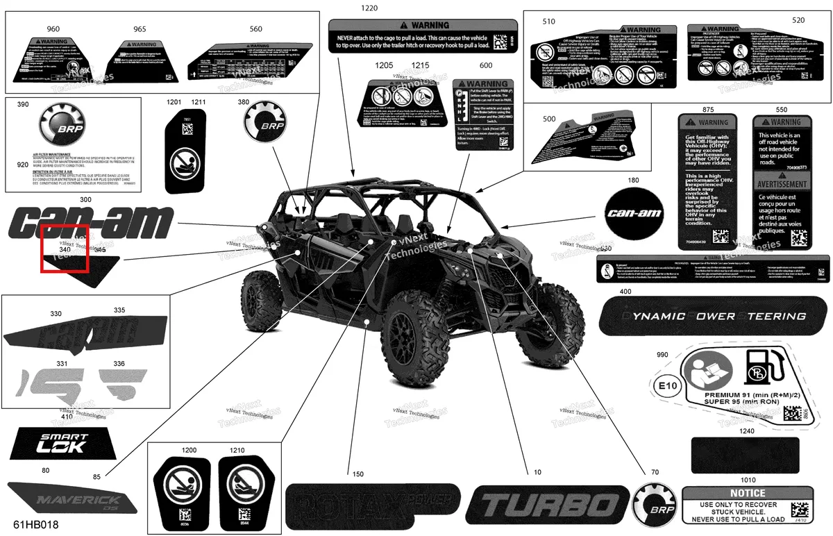 Деталь 704907349 на схеме узла 2022 Can-Am Maverick MAX Turbo - DS Body - Decals