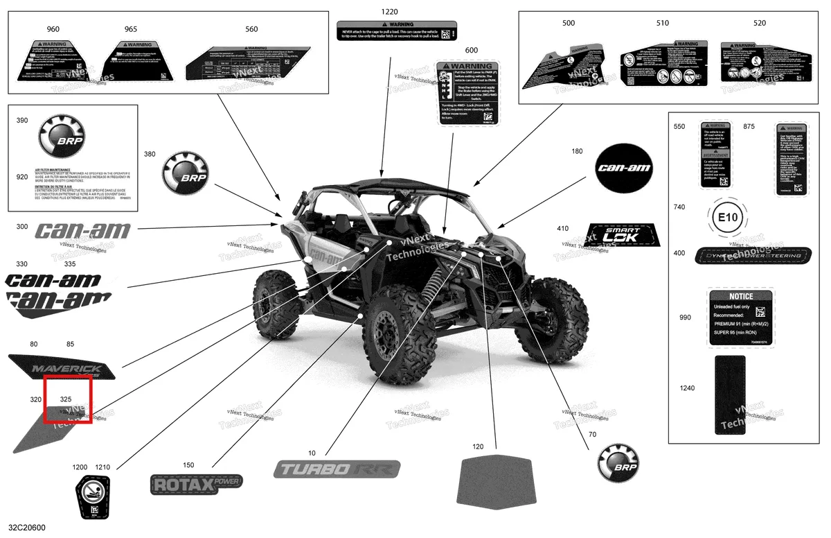 Деталь 704907354 на схеме узла 2020 Can-Am Maverick Turbo R, Turbo RR - STD XDS XRS Decals - Xrs