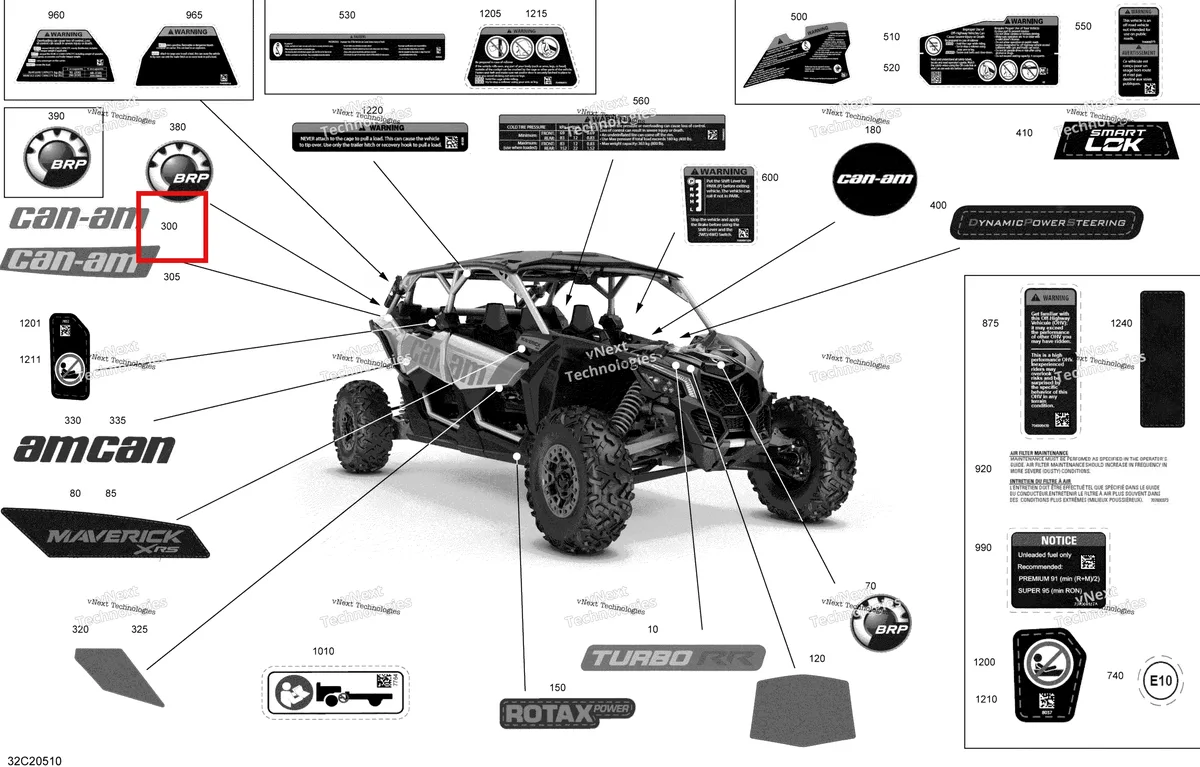Деталь 704907391 на схеме узла 2020 Can-Am Maverick MAX Turbo R, Turbo RR - STD XDS XRS Decals - Xrs