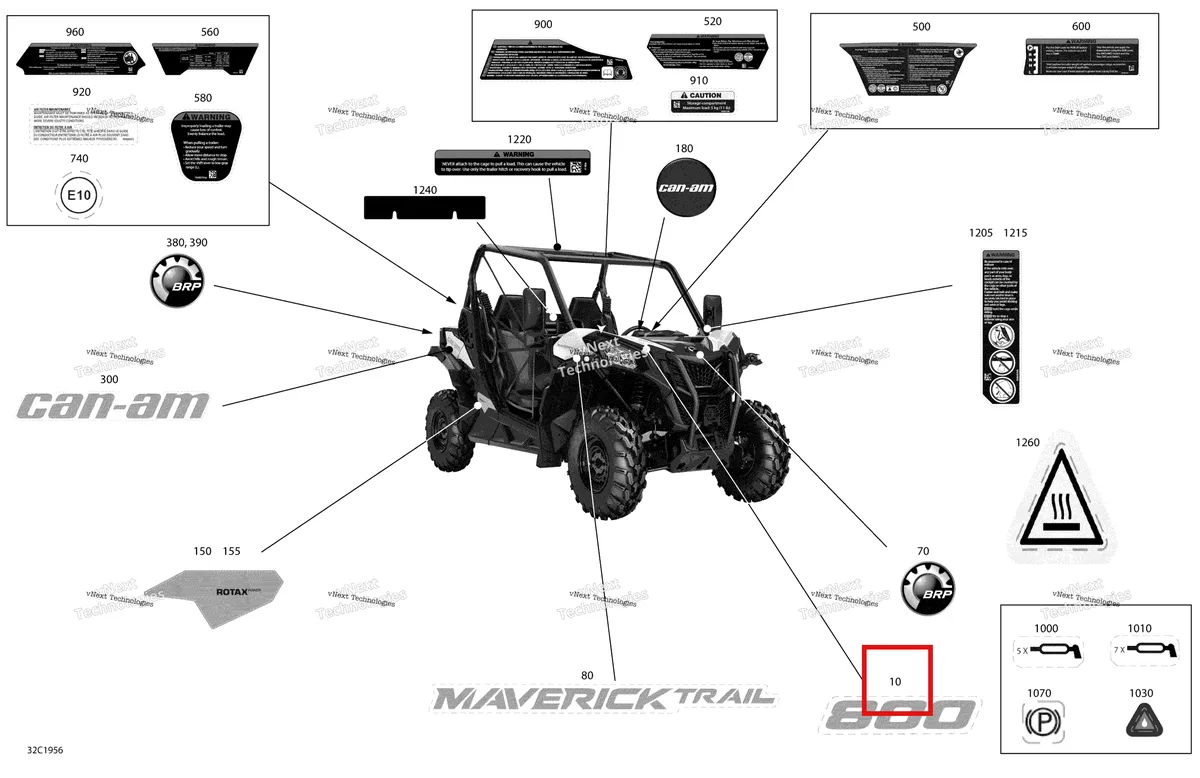 Деталь 704907428 на схеме узла 2019 Can-Am MAVERICK TRAIL 800 - BASE/DPS - T2B SERIES Decals - Package Base