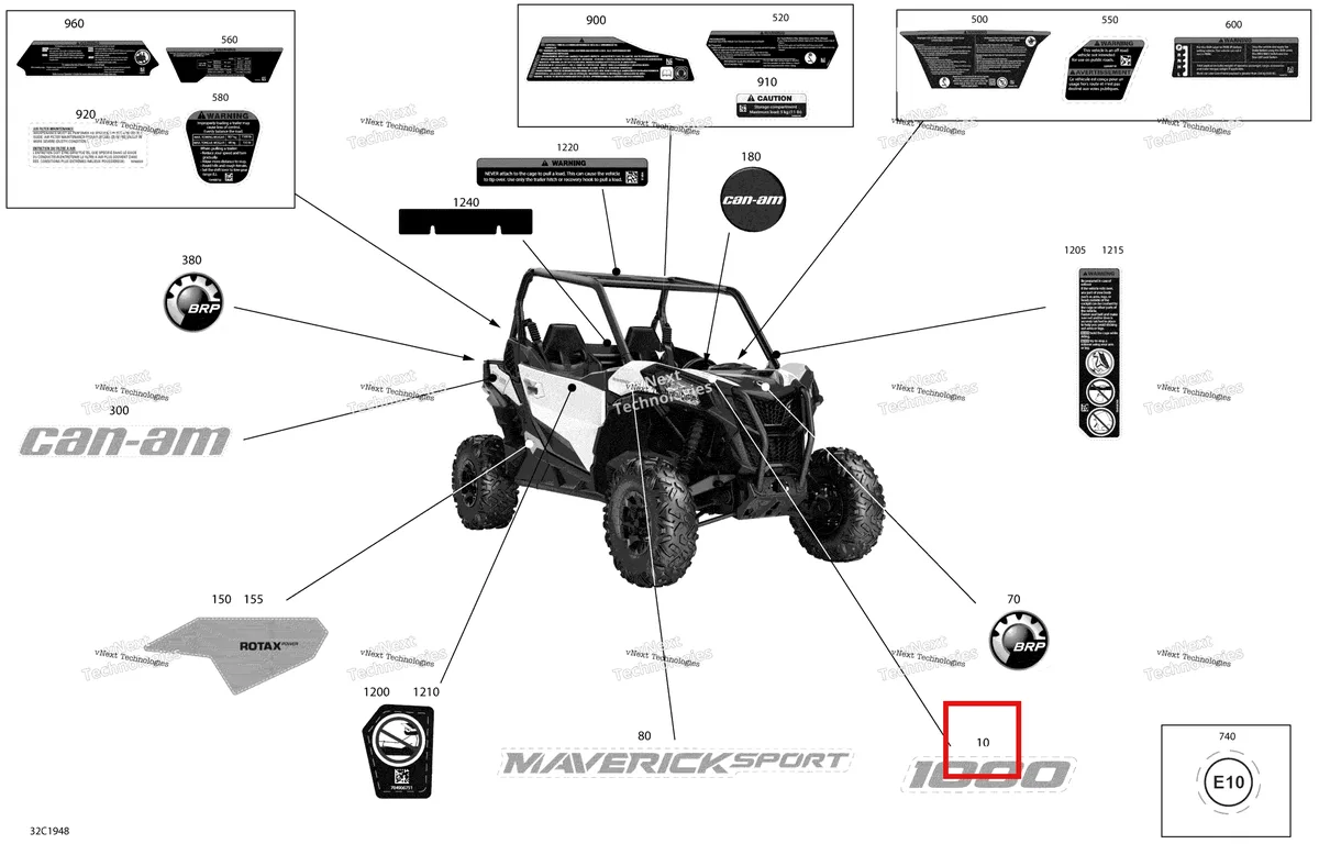 Деталь 704907429 на схеме узла 2019 Can-Am Maverick Trail 1000 - BASE DPS Decals - 1000 - Package Base