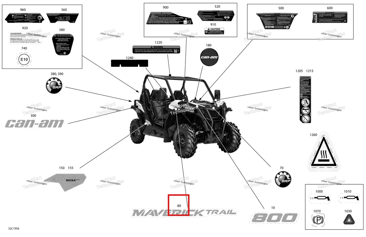 Деталь 704907430 на схеме узла 2019 Can-Am MAVERICK TRAIL 800 - BASE/DPS - T2B SERIES Decals - Package Base