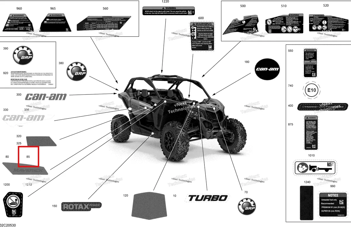 Деталь 704907433 на схеме узла 2020 Can-Am Maverick Turbo - STD Decals