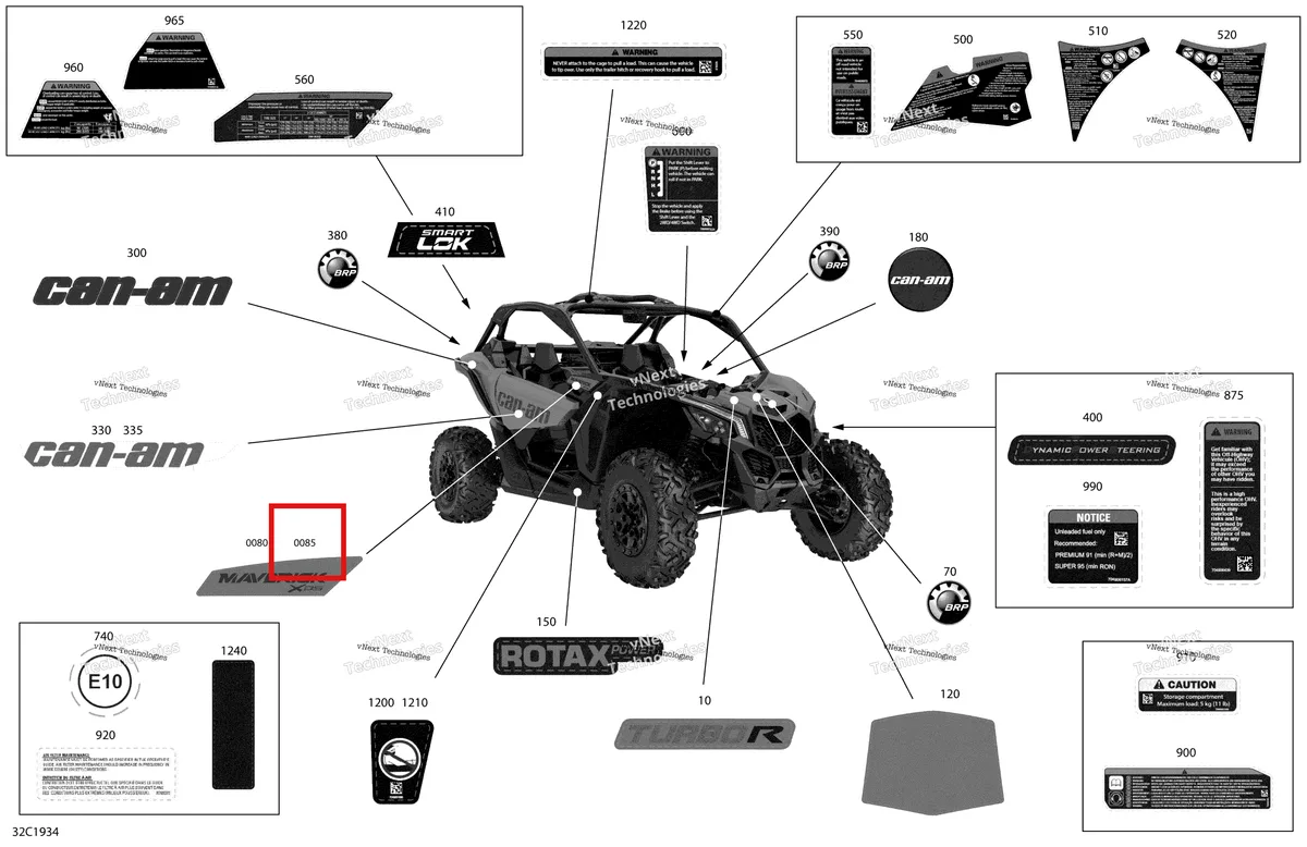Деталь 704907447 на схеме узла 2019 Can-Am Maverick Turbo R Decals - Turbo R - Package Xds - North America