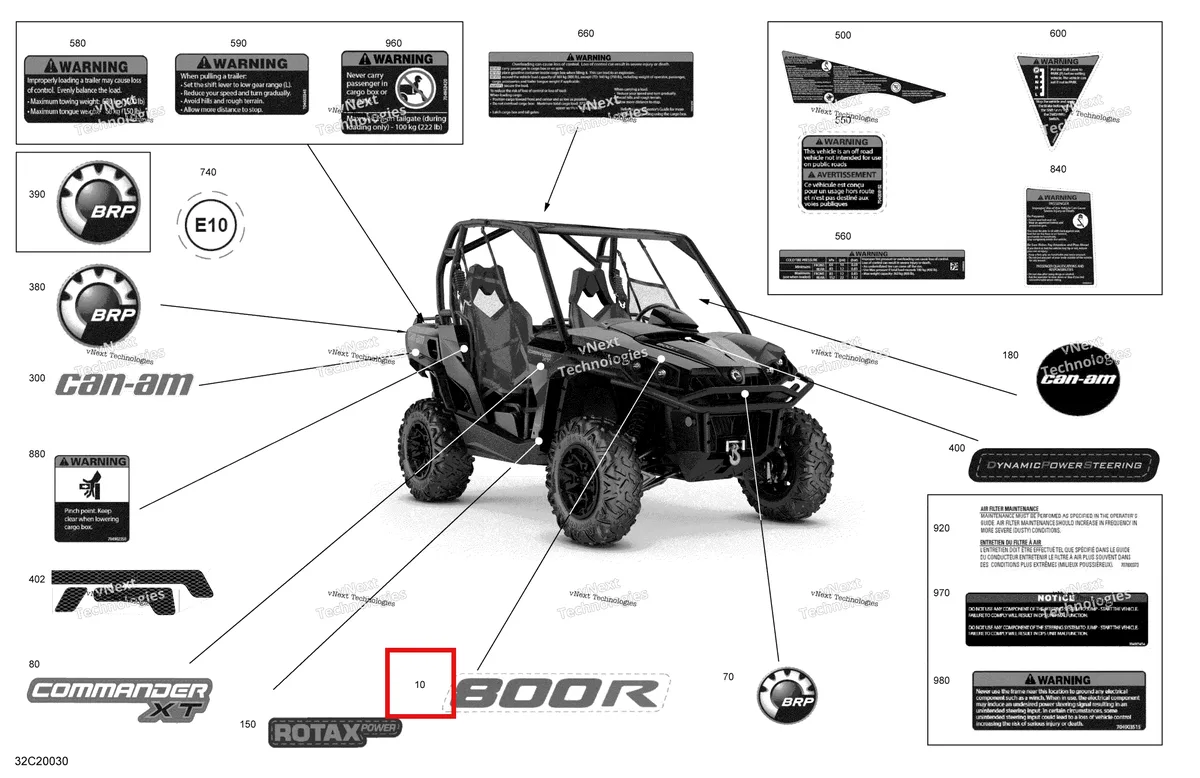 Деталь 704907461 на схеме узла 2020 Can-Am Commander 800R EFI Decals - Xt