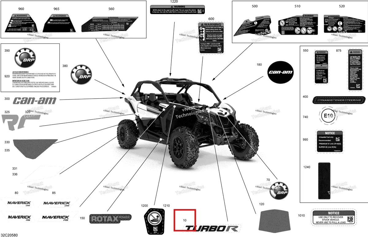 Деталь 704907485 на схеме узла 2020 Can-Am Maverick Turbo R, Turbo RR - STD XDS XRS Decals - Std