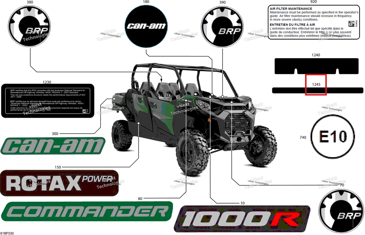 Деталь 704907548 на схеме узла 2026 Can-Am Commander MAX - 1000R EFI - DPS - 6HTB - Compass Green - 60