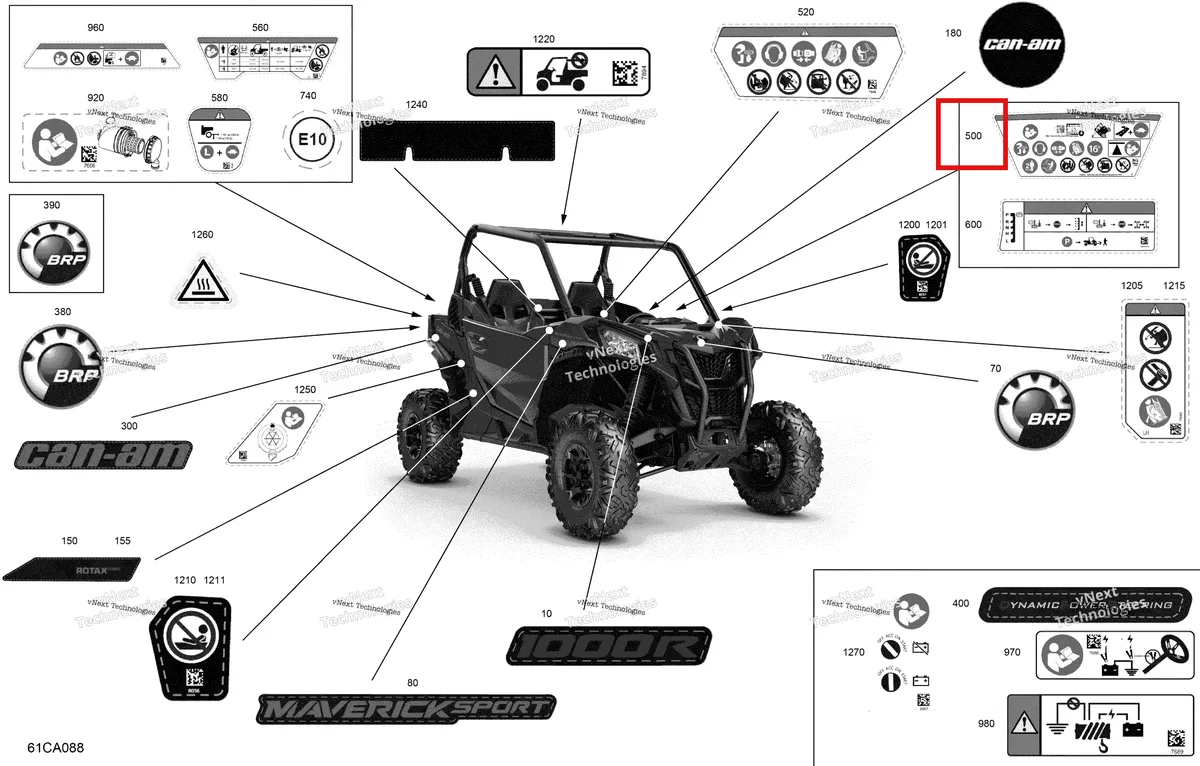 Деталь 704907644 на схеме узла 2021 Can-Am Maverick Sport 1000R - DPS - CE Body - Decals