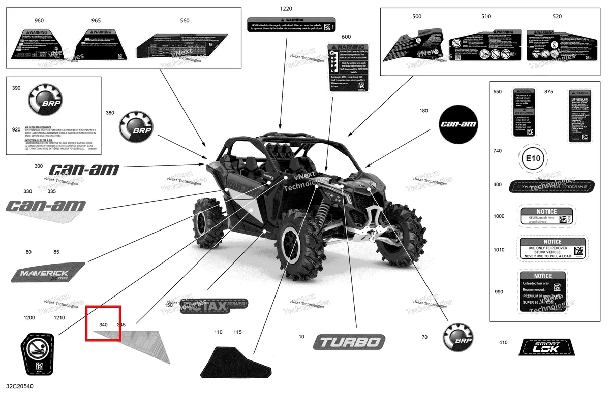 Деталь 704907650 на схеме узла 2020 Can-Am Maverick Turbo - XMR Decals - Xmr