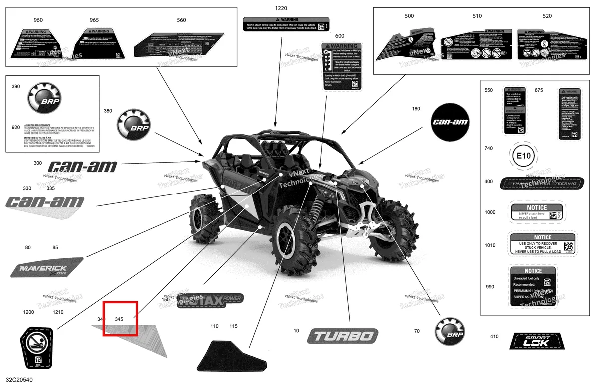 Деталь 704907651 на схеме узла 2020 Can-Am Maverick Turbo - XMR Decals - Xmr