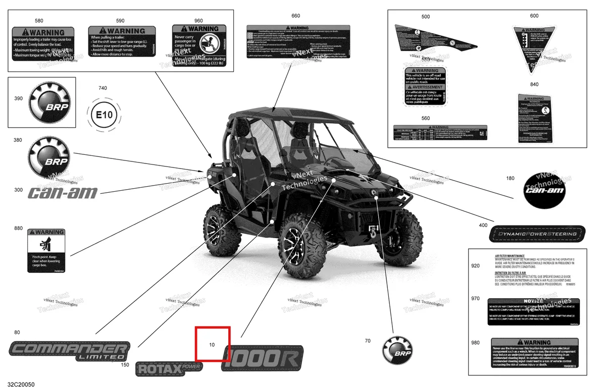 Деталь 704907659 на схеме узла 2020 Can-Am Commander 1000R EFI Decals - Ltd