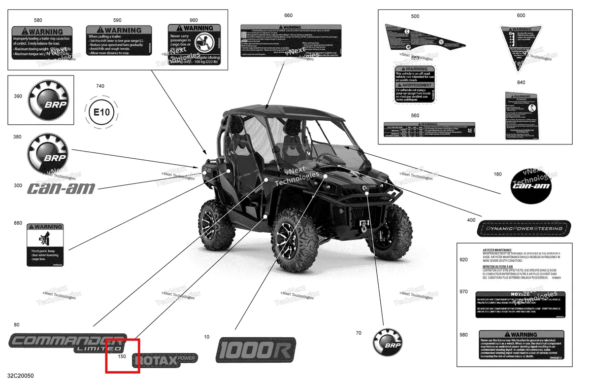 Деталь 704907661 на схеме узла 2020 Can-Am Commander 1000R EFI Decals - Ltd