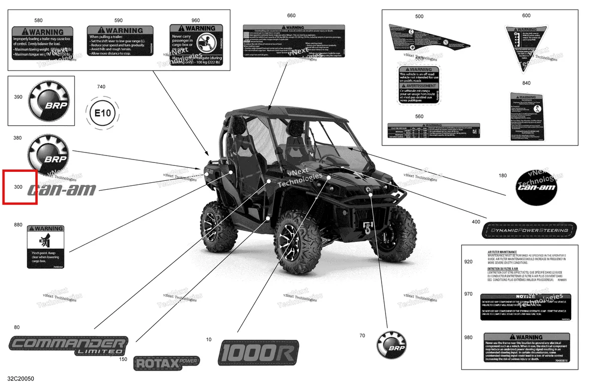 Деталь 704907662 на схеме узла 2020 Can-Am Commander 1000R EFI Decals - Ltd