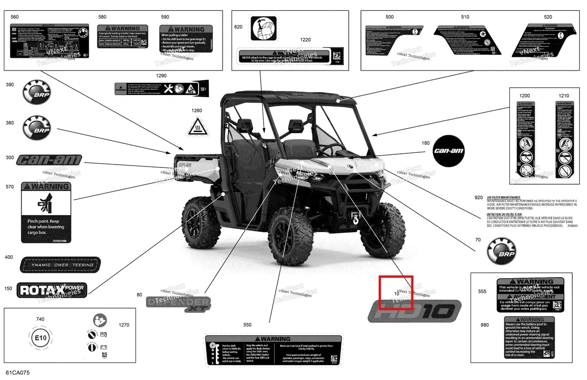 Деталь 704907719 на схеме узла 2021 Can-Am Defender HD10 - DPS XT Body - Decals - Xt