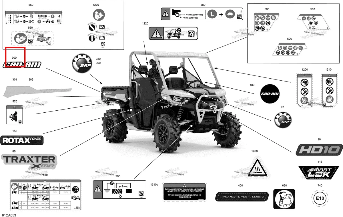 Деталь 704907720 на схеме узла 2021 Can-Am Traxter HD10 - XMR - CE Body - Decals