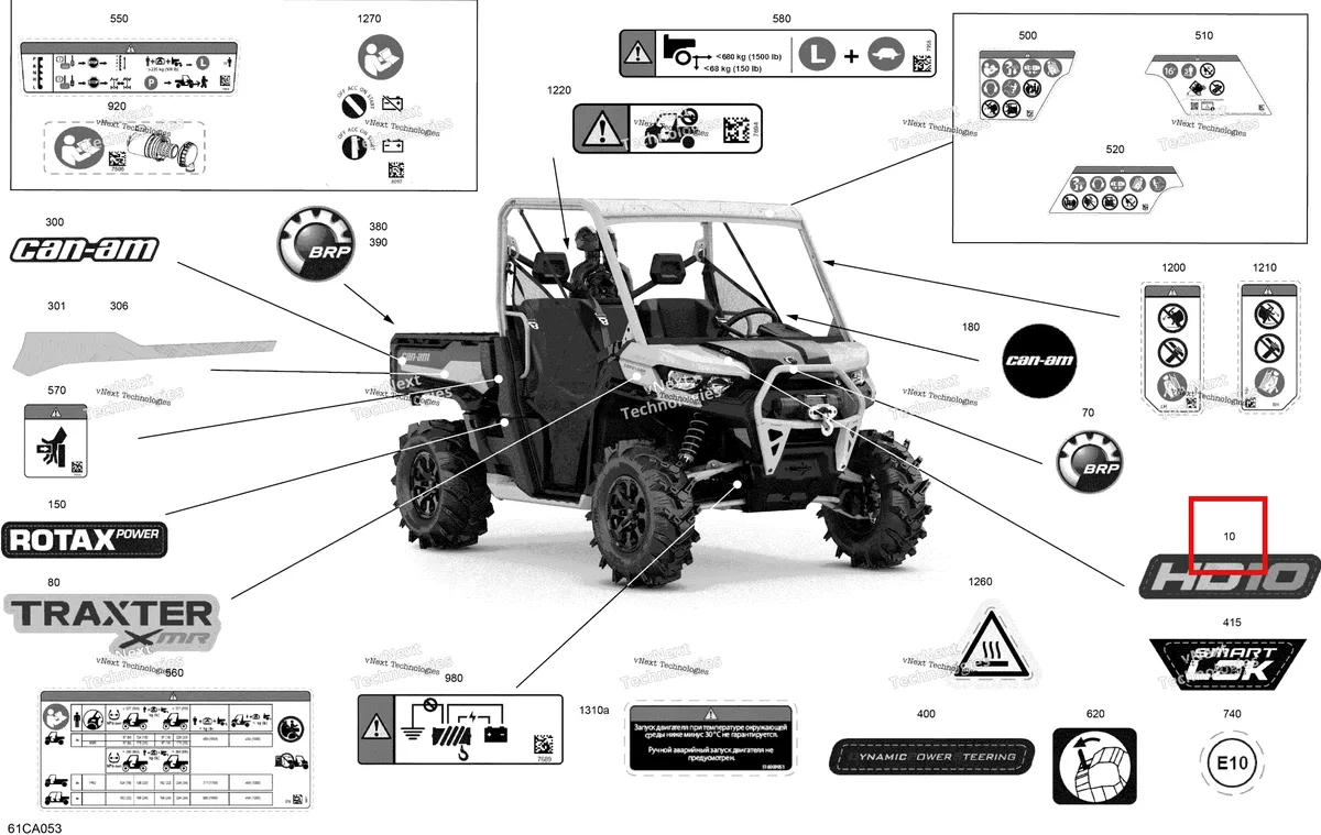Деталь 704907722 на схеме узла 2021 Can-Am Traxter HD10 - XMR - CE Body - Decals