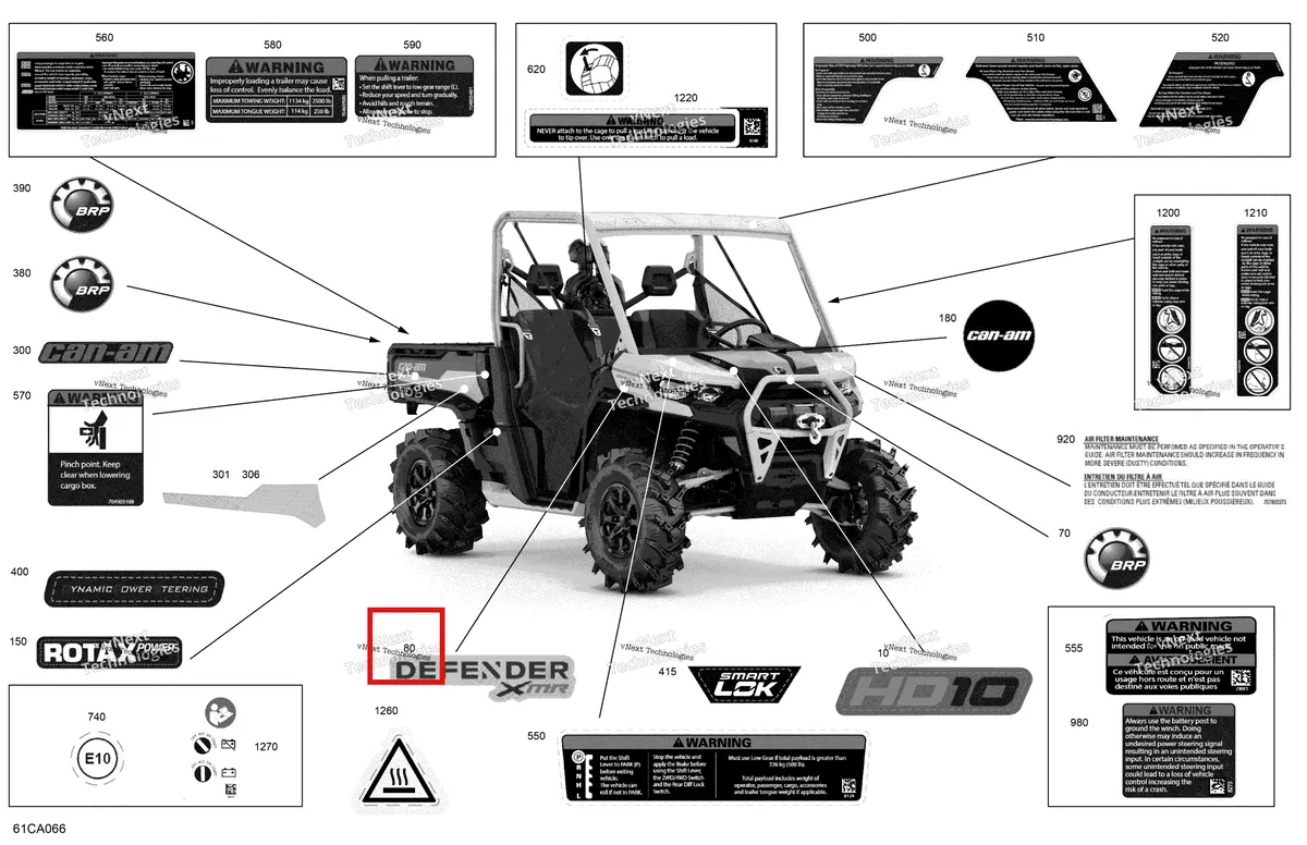 Деталь 704907723 на схеме узла 2021 Can-Am Defender HD10 - XMR Body - Decals