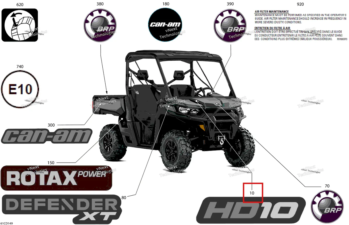 Деталь 704907732 на схеме узла 2024 Can-Am Defender MAX HD10 - XT - 8MRC - Asphalt Grey - 64