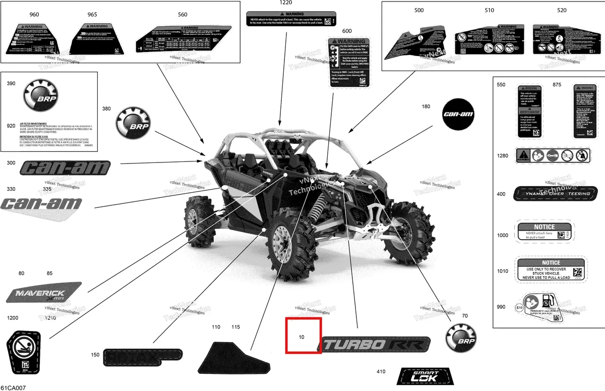Деталь 704907767 на схеме узла 2021 Can-Am Maverick Turbo RR - XMR Body - Decals