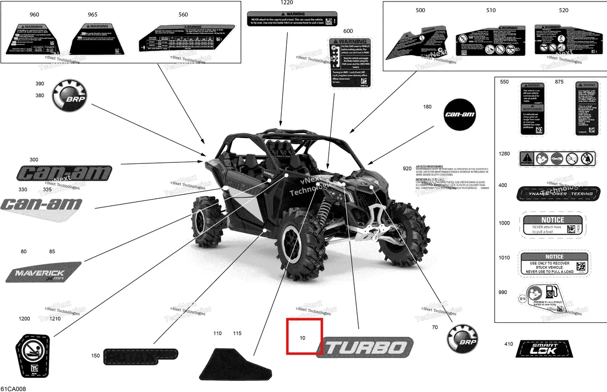 Деталь 704907770 на схеме узла 2021 Can-Am Maverick Turbo - XMR Body - Decals