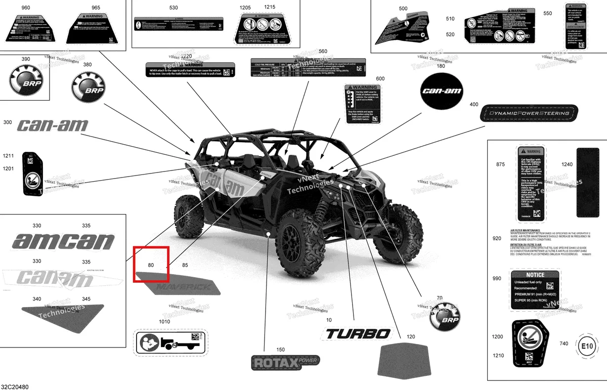 Деталь 704907780 на схеме узла 2020 Can-Am Maverick MAX Turbo Decals